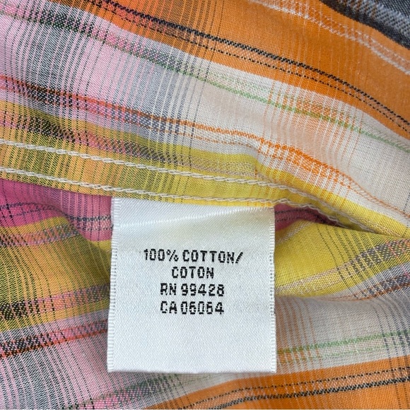 Bugatchi Uomo Men's Embroidered Flip Cuff Colorful Plaid Button Up Shirt XL - Picture 12 of 15